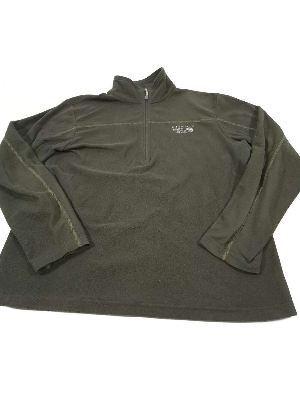 Mountain Hardwear Fleece Pullover Mens Large Green 1/4 Zip Long Sleeve Hiking